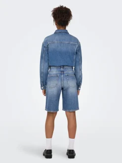 ONLMATE Średnia talia Krój baggy Jeansowe szorty