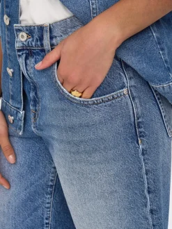 ONLMATE Średnia talia Krój baggy Jeansowe szorty