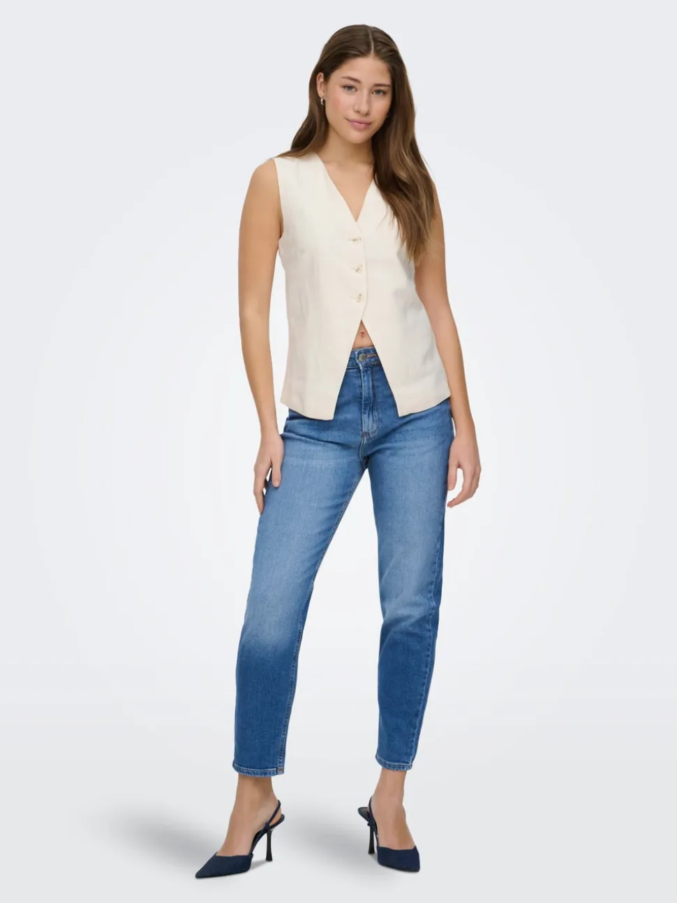 ONLVENEDA Wysoka talia Krój mom Jeans