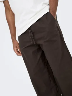 ONSDAVES Krój wide leg Len Spodnie