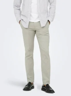ONSMARK Krój tapered Len Spodnie chino