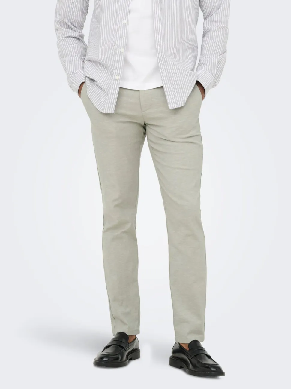 ONSMARK Krój tapered Len Spodnie chino