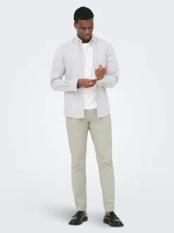 ONSMARK Krój tapered Len Spodnie chino