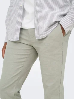 ONSMARK Krój tapered Len Spodnie chino