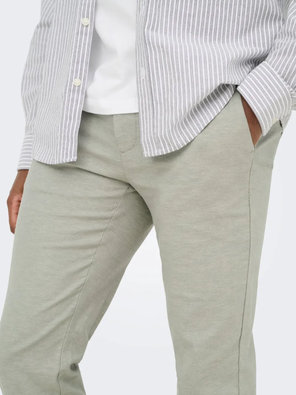ONSMARK Krój tapered Len Spodnie chino