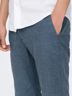 ONSMARK Krój tapered Len Spodnie chino
