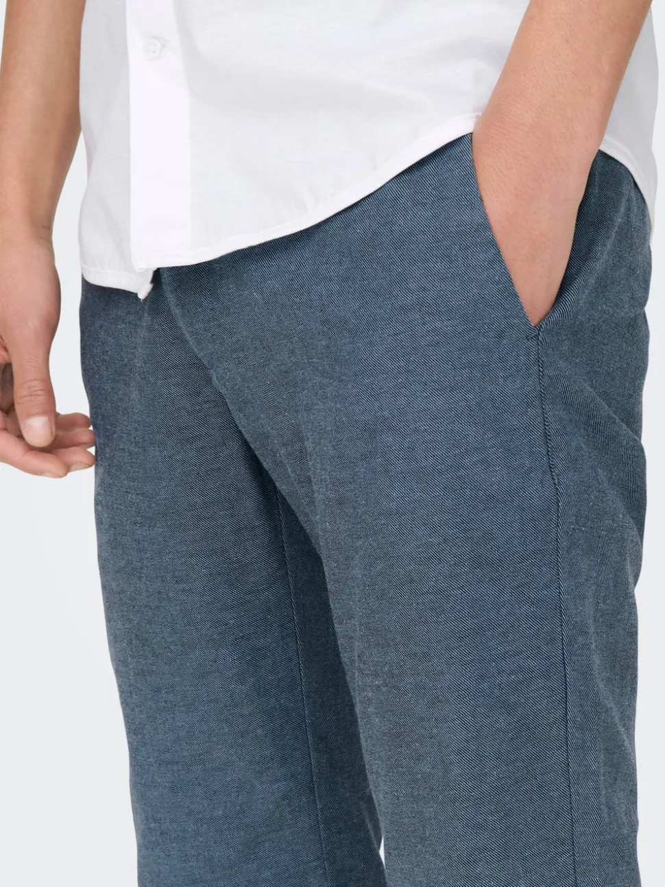ONSMARK Krój tapered Len Spodnie chino