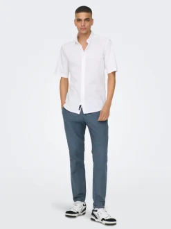 ONSMARK Krój tapered Len Spodnie chino