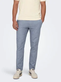 ONSMARK Krój tapered Len Spodnie chino