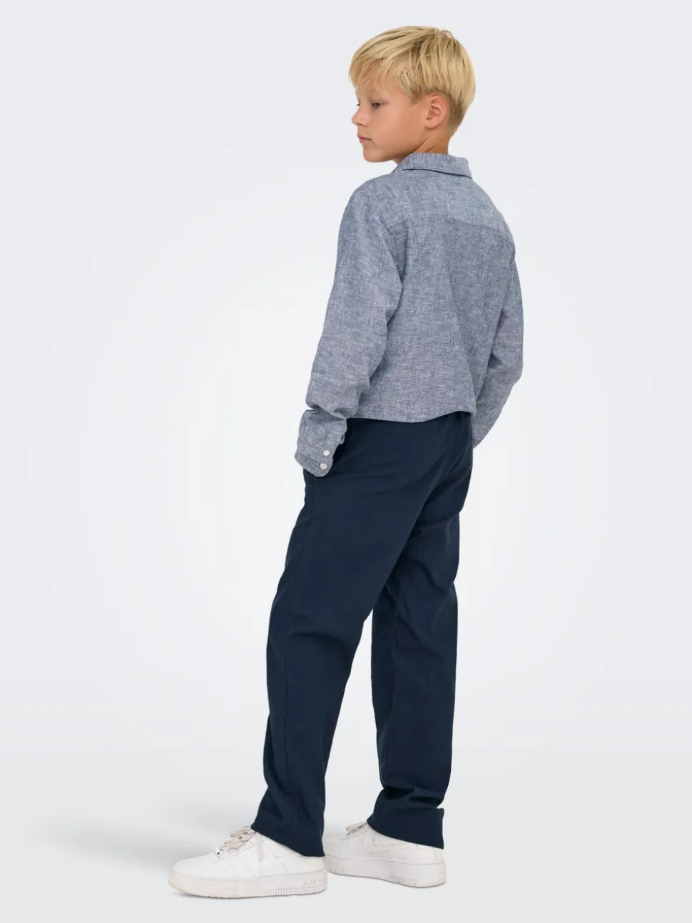 OSJLINUS Krój tapered Len Spodnie